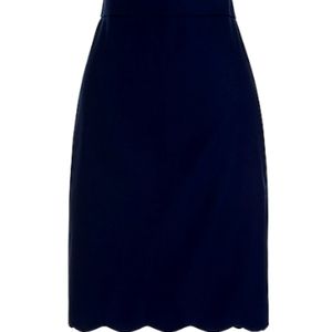 Nwot JCrew scalloped cotton pencil skirt